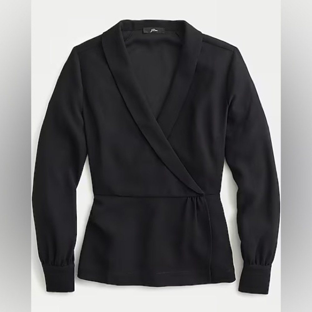 J.Crew Drapey faux-wrap top in 365 crepe